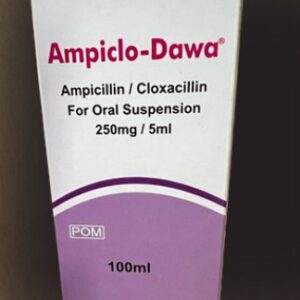 Ampiclo- Dawa Generic- Ampicillin/ Cloxacillin Dose- 250mg/5ml Syrup